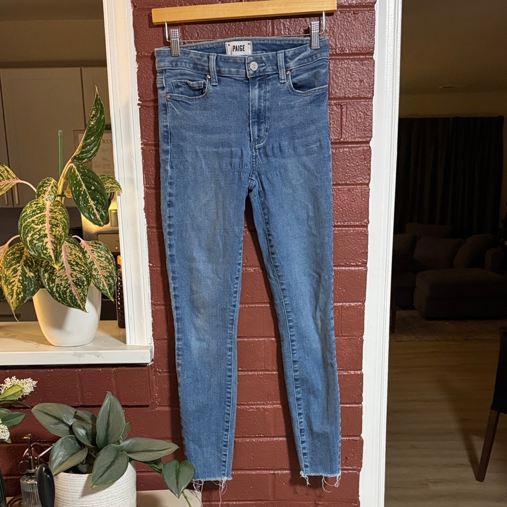 PAIGE High-Rise Skinny Jeans in Medium Blue